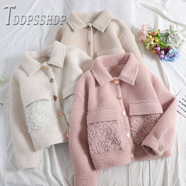 imitation lambswool short style women coat 2020 new easy to match sweet female jacket, Black;brown
imitation lambswool short style women coat 2020 new easy to match sweet female jacket, Black;brown