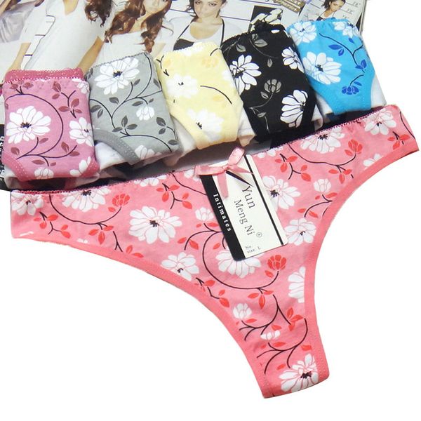 women's panties thong 5 pcs/lot cotton underwear women g strings string femme floral print lingerie l xl, Black;pink
women's panties thong 5 pcs/lot cotton underwear women g strings string femme floral print lingerie l xl, Black;pink