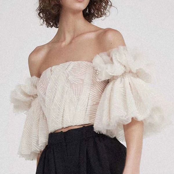 woman tanks summer fashion slash neck women beading pattern lady off the shoulder new top, White
woman tanks summer fashion slash neck women beading pattern lady off the shoulder new top, White
