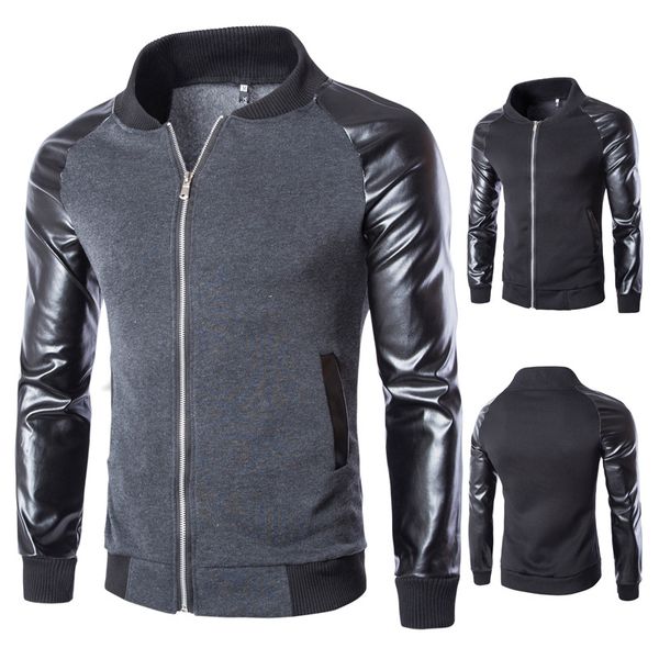 zogaa 2019 new men's punk style jackets & coats cotton and leather long sleeve jackets zipper solid fashion male, Black;brown
zogaa 2019 new men's punk style jackets & coats cotton and leather long sleeve jackets zipper solid fashion male, Black;brown