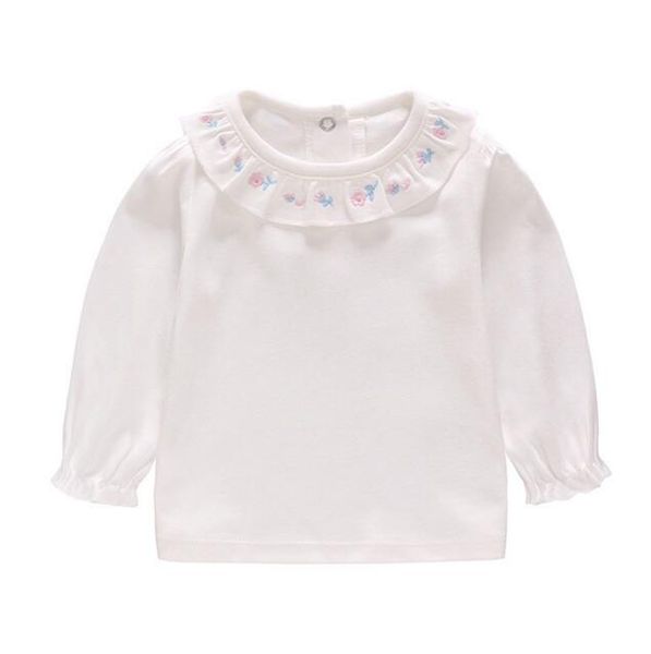 girl children clothong t shirt long sleeve pet pan collar with embroidery flower clothing 100% cotton white spring fall clothing romper, Blue
girl children clothong t shirt long sleeve pet pan collar with embroidery flower clothing 100% cotton white spring fall clothing romper, Blue