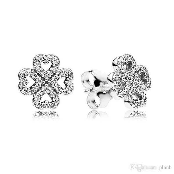 Luxury Fashion CZ Diamond Flower Stud Earring Original box for Pandora 925 Silver Lucky Clover Wedding Earrings Set for Women
Luxury Fashion CZ Diamond Flower Stud Earring Original box for Pandora 925 Silver Lucky Clover Wedding Earrings Set for Women