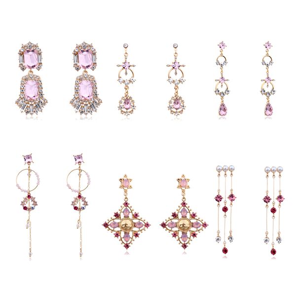 mengjiqiao 2019 korean fashion romantic pink crystal tassel long earrings for women girls elegant sweet dangle pendientes gifts, Silver
mengjiqiao 2019 korean fashion romantic pink crystal tassel long earrings for women girls elegant sweet dangle pendientes gifts, Silver