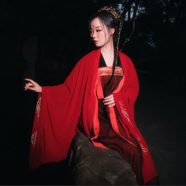 new national costumes traditional chinese hanfu dress chiffon tang dynasty princess clothes stage performance clothing dwy2815, Black;red
new national costumes traditional chinese hanfu dress chiffon tang dynasty princess clothes stage performance clothing dwy2815, Black;red