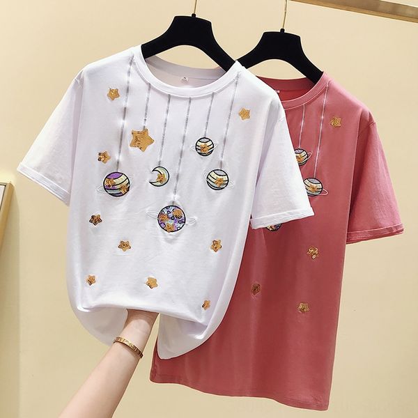2020 short-sleeved women all-match sequ embroidery planet base fashion 2020 short-sleeved women all-match t-shirt t-shirt ins sequins em, White
2020 short-sleeved women all-match sequ embroidery planet base fashion 2020 short-sleeved women all-match t-shirt t-shirt ins sequins em, White