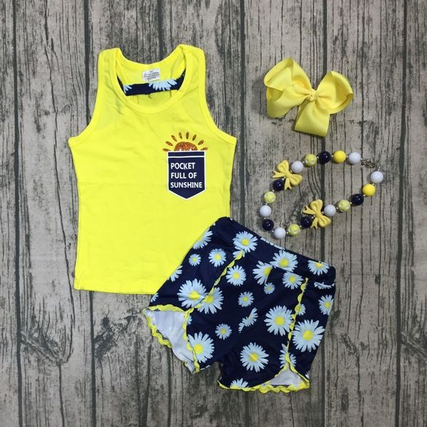 Baby Girls Pocket Full of Sunshine Vest Tops+Floral Short Pants with Tassel Hem 2pcs Summer Shorts Set (Yellow, 1-2 Years)
Baby Girls Pocket Full of Sunshine Vest Tops+Floral Short Pants with Tassel Hem 2pcs Summer Shorts Set (Yellow, 1-2 Years)