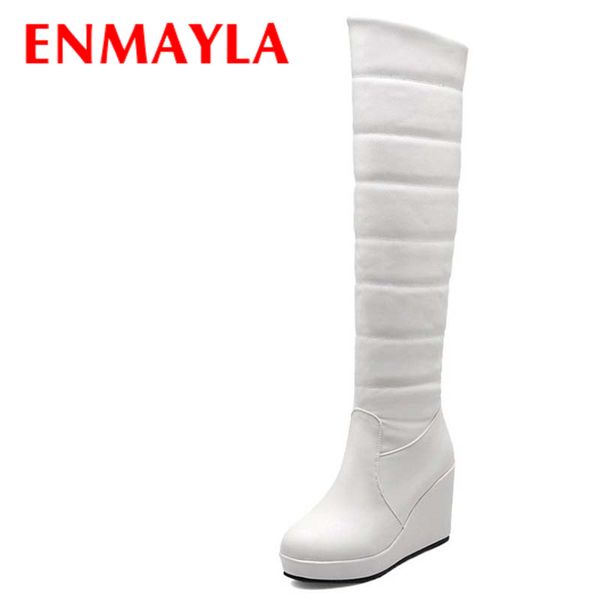 enmayla knee-high boots wedges round toe high boots for women winter white red platform warm snow casual long hot, Black
enmayla knee-high boots wedges round toe high boots for women winter white red platform warm snow casual long hot, Black