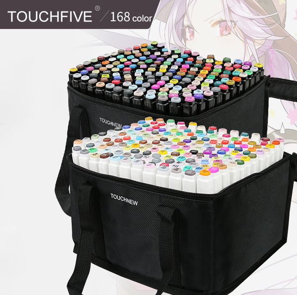 Touchfive 168 Color Art Markers Set Dual Headed Artist Sketch Oily Alcohol Based Markers For Animation Manga Luxury Pen School Supplies