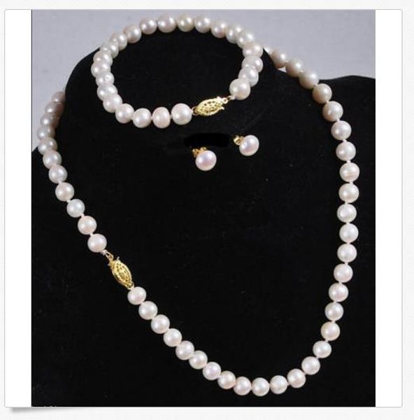 wholesale 7-8mm white akoya cultured pearl necklace bracelet earring set 18, Silver
wholesale 7-8mm white akoya cultured pearl necklace bracelet earring set 18, Silver