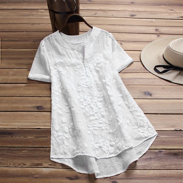 summer womens and blouses vintage lace short sleeve long blouse women tunic ladies women clothes 2019, White
summer womens and blouses vintage lace short sleeve long blouse women tunic ladies women clothes 2019, White