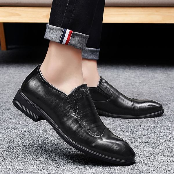 men's lace-up oxfords dress shoes men's genuine cow leather business office wedding flats man casual party shoes, Black
men's lace-up oxfords dress shoes men's genuine cow leather business office wedding flats man casual party shoes, Black