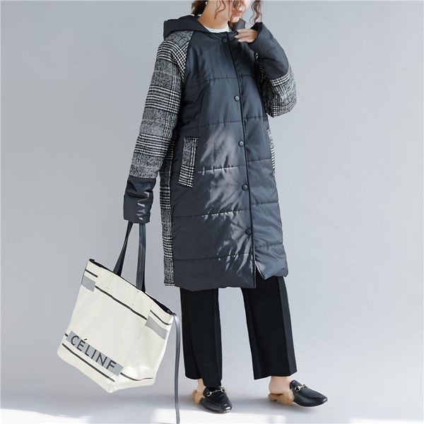 johnature casual warm thick parka winter long coat women 2019 new korean loose plaid hooded single breasted women clothes, Black
johnature casual warm thick parka winter long coat women 2019 new korean loose plaid hooded single breasted women clothes, Black