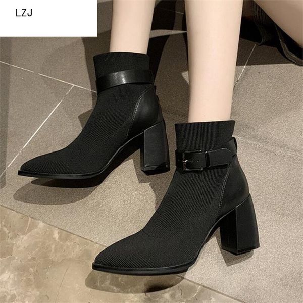 lzj autumn fashion woman high heel boots platform booties ladies pointed toe buckle dress party shoes ankle boots high 9 cm, Black
lzj autumn fashion woman high heel boots platform booties ladies pointed toe buckle dress party shoes ankle boots high 9 cm, Black