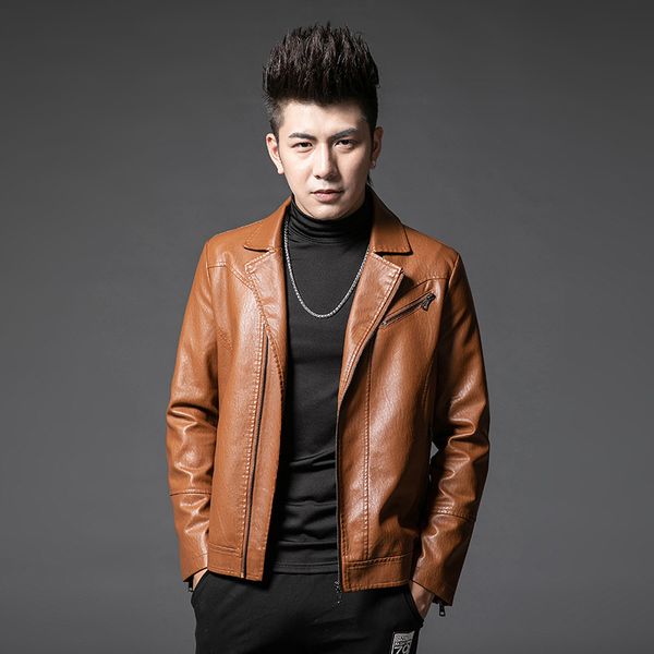 fall 2019 men leisure pu leather jacket lapels young handsome fashion leather coat of cultivate one's morality, Black
fall 2019 men leisure pu leather jacket lapels young handsome fashion leather coat of cultivate one's morality, Black