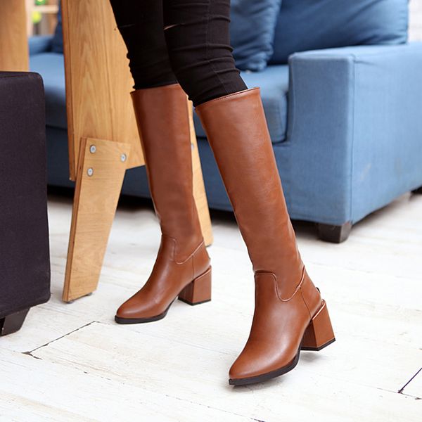 autumn and winter new high heels, high boots, large boots, back zipper, thick heels, women's boots, Black
autumn and winter new high heels, high boots, large boots, back zipper, thick heels, women's boots, Black