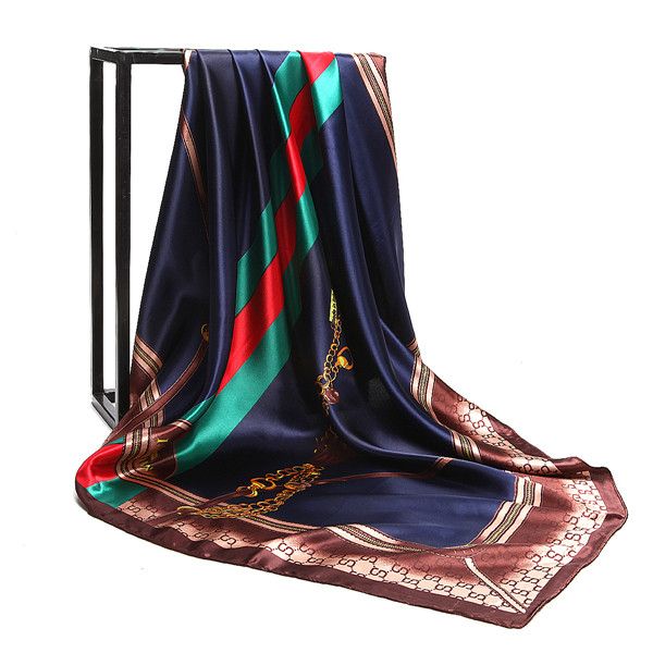 90cm * 90com new silk scarf women fashion spring chain print lapel women shawl beach towel soft scarf square, Blue;gray
90cm * 90com new silk scarf women fashion spring chain print lapel women shawl beach towel soft scarf square, Blue;gray