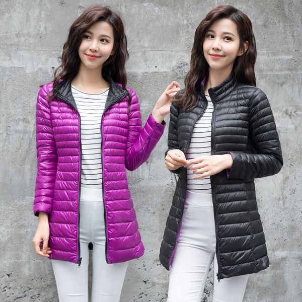 new fashion long women duck down jackets stand collar double side winter down coat outwear women slim doudoune femme longue d220, Black
new fashion long women duck down jackets stand collar double side winter down coat outwear women slim doudoune femme longue d220, Black