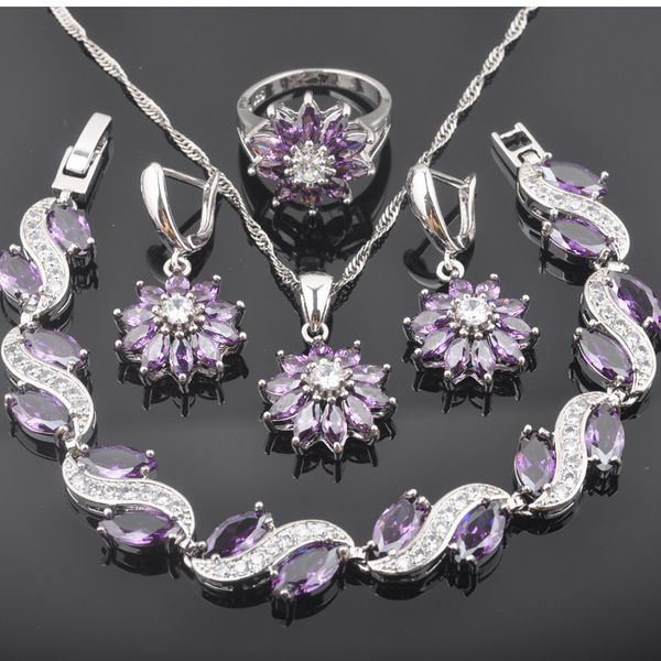 2019 new purple zirconia 925 sterling silver women jewelry sets bracelet necklace pendant earrings ring christmas gift qs0437
2019 new purple zirconia 925 sterling silver women jewelry sets bracelet necklace pendant earrings ring christmas gift qs0437