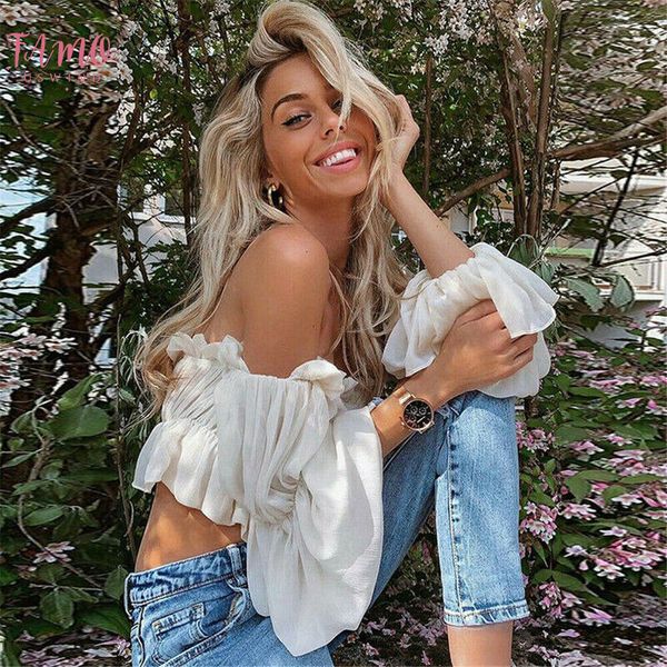 candy ruffle color women off shoulder sheer mesh puff long sleeve ruffle crop shirt blouse, White
candy ruffle color women off shoulder sheer mesh puff long sleeve ruffle crop shirt blouse, White