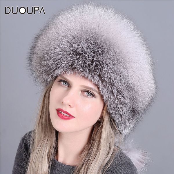 duoupa fashion new style luxury winter russian natural real fur hat women warm good quality 100% genuine real fur c, Blue;gray 
duoupa fashion new style luxury winter russian natural real fur hat women warm good quality 100% genuine real fur c, Blue;gray