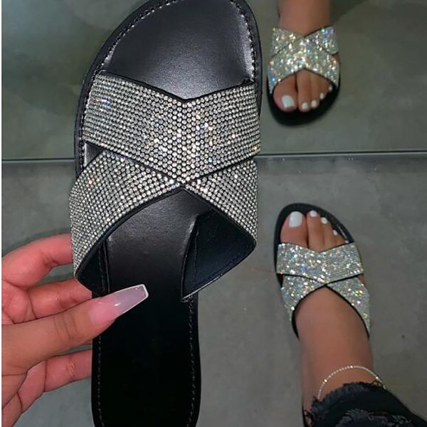 slippers style summer flat bottom women's fashion comfortable cross roman rhinestones outdoor beach, Black
slippers style summer flat bottom women's fashion comfortable cross roman rhinestones outdoor beach, Black