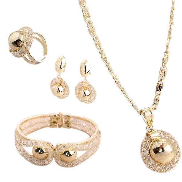 2019 new fashion vintage wedding party jewelry crystal mesh chain necklace bracelet stud earrings open ring bridal jewelry 1 set, Silver
2019 new fashion vintage wedding party jewelry crystal mesh chain necklace bracelet stud earrings open ring bridal jewelry 1 set, Silver