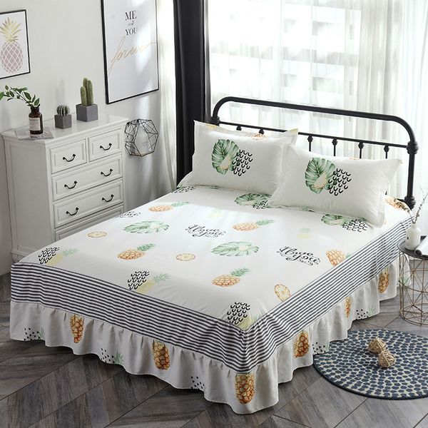 100% Cotton 3pcs bed skirt Pillowcase fruits cartoon sheet set single double queen king bed skirt pillow shams leaves bedclothes
100% Cotton 3pcs bed skirt Pillowcase fruits cartoon sheet set single double queen king bed skirt pillow shams leaves bedclothes