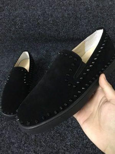 high studded spikes casual flats red bottom shoes 2016 new for men and women party designer sneakers lovers genuine leather l26, Black
high studded spikes casual flats red bottom shoes 2016 new for men and women party designer sneakers lovers genuine leather l26, Black