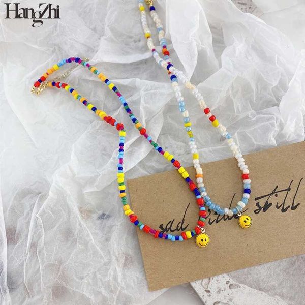 hangzhi 2020 new korea rainbow colorful beads pearl cute smile pendant choker handmade boho short necklace for women jewelry, Silver
hangzhi 2020 new korea rainbow colorful beads pearl cute smile pendant choker handmade boho short necklace for women jewelry, Silver