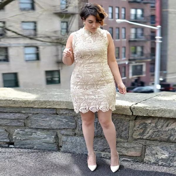 sheath full lace mini prom dresses high collar sleeveless short cocktail gown plus size evening gowns, Black
sheath full lace mini prom dresses high collar sleeveless short cocktail gown plus size evening gowns, Black