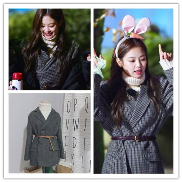 kpop blackpink jennie same winter warm elegant houndstooth woolen coat women casual gray lapel temperament cardigan jacket coat, Black
kpop blackpink jennie same winter warm elegant houndstooth woolen coat women casual gray lapel temperament cardigan jacket coat, Black