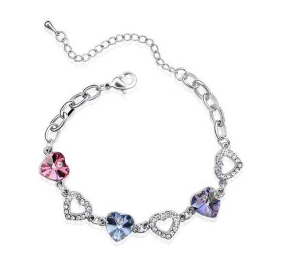 heart to heart chain bracelet silver plated alloy colorful crystal rhinestone women classic swarovski elements jewelry 8 colors optional
heart to heart chain bracelet silver plated alloy colorful crystal rhinestone women classic swarovski elements jewelry 8 colors optional