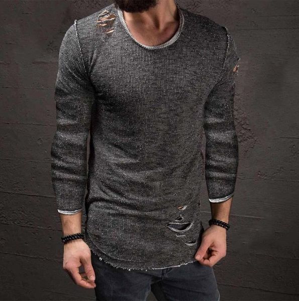 e-baihui men autumn new selling long sleeve t shirt men crew neck lower hem hole streetwear fashion trend men's t-shirt l264, White;black
e-baihui men autumn new selling long sleeve t shirt men crew neck lower hem hole streetwear fashion trend men's t-shirt l264, White;black