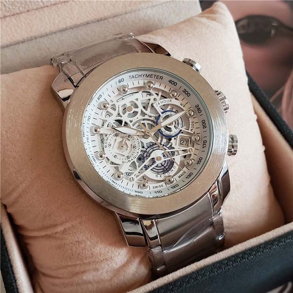 business men stainless steel watches all subdial work movement female designer tachymeter modern chronograph wristwatch sport big 45mm clock, Slivery;brown
business men stainless steel watches all subdial work movement female designer tachymeter modern chronograph wristwatch sport big 45mm clock, Slivery;brown