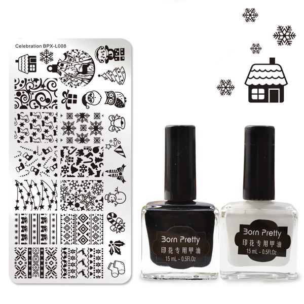born pretty 2 bottles 15ml white black gold silver nail art stamping polish with 1pc christmas stamp template xmas image plate
born pretty 2 bottles 15ml white black gold silver nail art stamping polish with 1pc christmas stamp template xmas image plate
