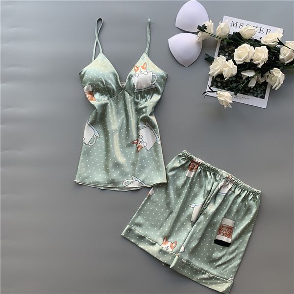 pajamas suit print women satin nightwear intimate lingerie strap shorts bathrobe sleepwear pyjamas cute home clothes, Blue;gray
pajamas suit print women satin nightwear intimate lingerie strap shorts bathrobe sleepwear pyjamas cute home clothes, Blue;gray