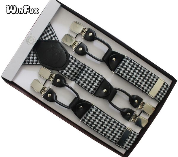 winfox vintage male suspenders leather men houndstooth 3.5cm wide elastic solid pants braces suspender 6 clip-on, Black;white
winfox vintage male suspenders leather men houndstooth 3.5cm wide elastic solid pants braces suspender 6 clip-on, Black;white