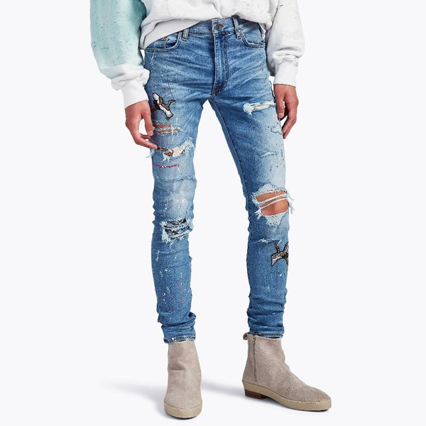 2020 fashion high street fashion jeans men tide синий омывается молотая белый амири вышитые hole тонкий штаны размер 28-40, Blue
2020 fashion high street fashion jeans men tide синий омывается молотая белый амири вышитые hole тонкий штаны размер 28-40, Blue