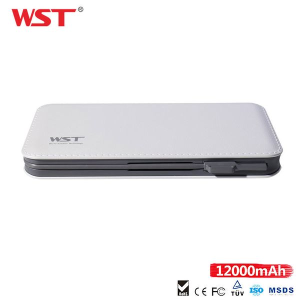 wst powerbank 12000mah high capacity external battery pack built in cable with for iphone adapter ultra slim power bank bateria
wst powerbank 12000mah high capacity external battery pack built in cable with for iphone adapter ultra slim power bank bateria