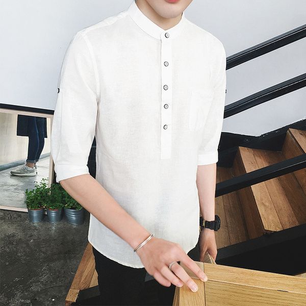 gwtnn 5xl mens linen cotton shirts short sleeve button crew neck solid loose autumn dress shirts fashion classic male clothes, White;black
gwtnn 5xl mens linen cotton shirts short sleeve button crew neck solid loose autumn dress shirts fashion classic male clothes, White;black