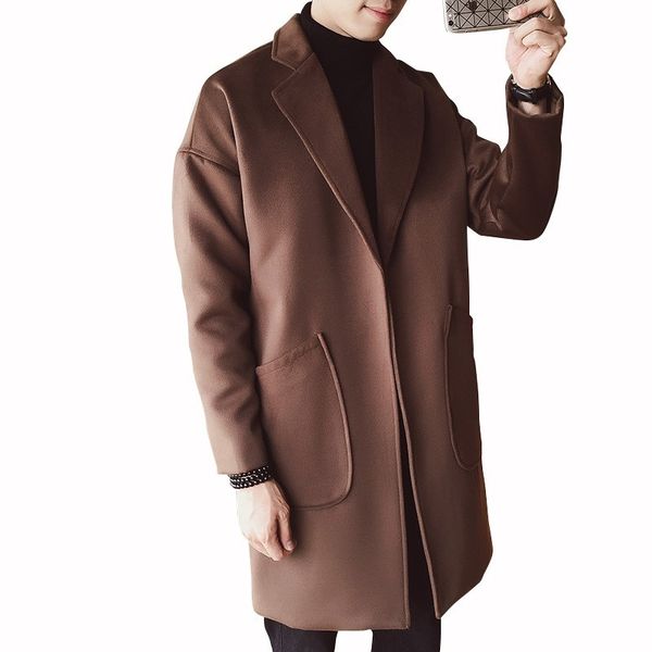 business male solid classic overcoat long thick warm jackets 2019 autumn winter men casual coat thicken woolen trench coat, Black
business male solid classic overcoat long thick warm jackets 2019 autumn winter men casual coat thicken woolen trench coat, Black