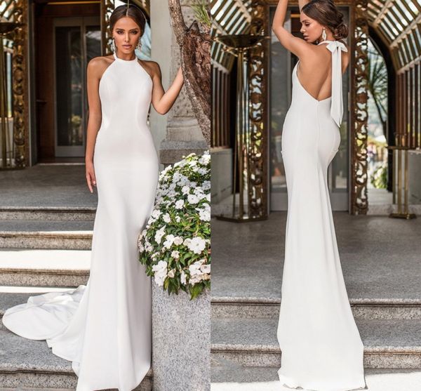 mermaid simple wedding dress 2020 ivory stain wedding gowns elegant backless bride dress vestido de noiva, White
mermaid simple wedding dress 2020 ivory stain wedding gowns elegant backless bride dress vestido de noiva, White