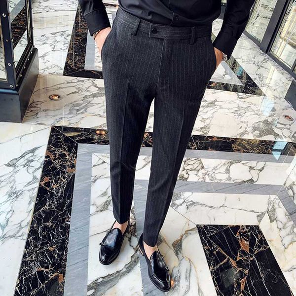 men's pants men suit 2021 fashion slim fit stripe print flat front stretch dress straight cotton business formal trousers, Black
men's pants men suit 2021 fashion slim fit stripe print flat front stretch dress straight cotton business formal trousers, Black