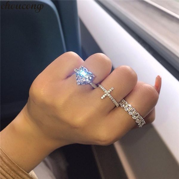 choucong heart cross statement ring cz stone 925 sterling silver engagement wedding band rings for women men party jewelry, Slivery;golden
choucong heart cross statement ring cz stone 925 sterling silver engagement wedding band rings for women men party jewelry, Slivery;golden