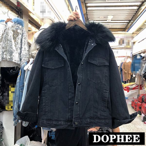 black denim coat winter jacket women large fur collar fringe sequin detachable liner plush thicken warm denim cotton padded coat
black denim coat winter jacket women large fur collar fringe sequin detachable liner plush thicken warm denim cotton padded coat