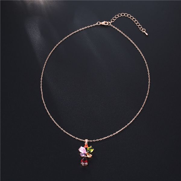 sweet color crystal zircon clavicle chain wild four-claw flower pendant plating rose gold necklace fashion woman jewelry gift, Silver
sweet color crystal zircon clavicle chain wild four-claw flower pendant plating rose gold necklace fashion woman jewelry gift, Silver