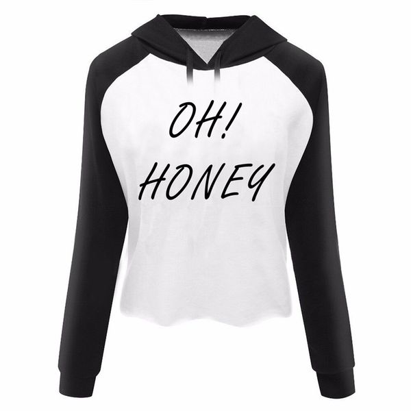 new oh honey women pullover hoodie sweatshirt crop girls harajuku femme long sleeve womens clothing shirt hoodies, Black
new oh honey women pullover hoodie sweatshirt crop girls harajuku femme long sleeve womens clothing shirt hoodies, Black