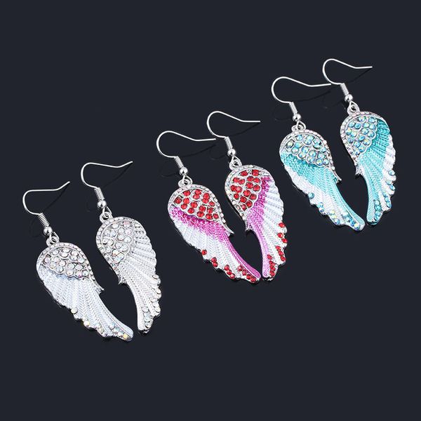 rj new fashion handmade crystal angel wing earrings pink blue white women earrings fairy bridal wedding costume eardrop jewelry, Golden;silver
rj new fashion handmade crystal angel wing earrings pink blue white women earrings fairy bridal wedding costume eardrop jewelry, Golden;silver
