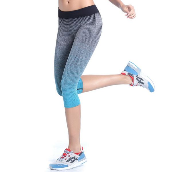 women's fitness yoga sport pants stretch gym cropped leggings athletic trousers, Black;blue
women's fitness yoga sport pants stretch gym cropped leggings athletic trousers, Black;blue