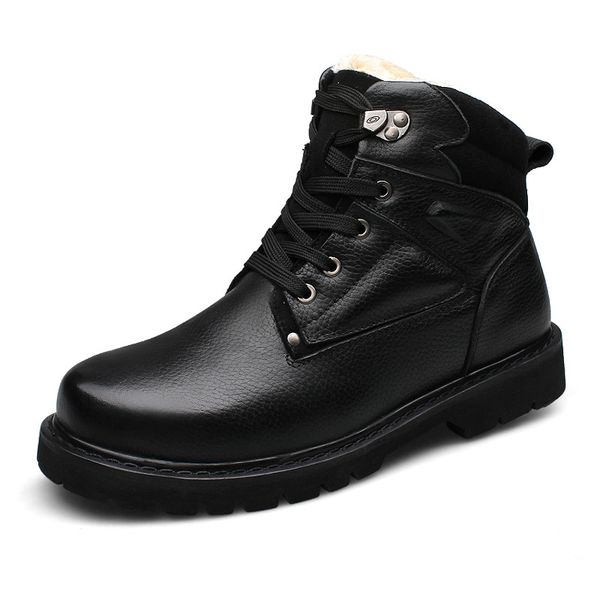 winter men's boots genuine leather warm leisure shoes british round toe snow plush ankle boots sheep fur big size 48, Black
winter men's boots genuine leather warm leisure shoes british round toe snow plush ankle boots sheep fur big size 48, Black